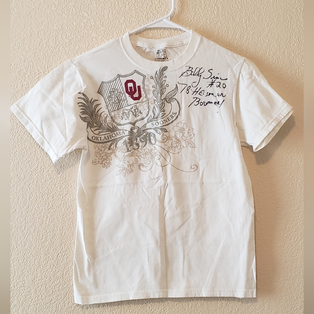 OU Childs Small Shirt signed by Billy Simms